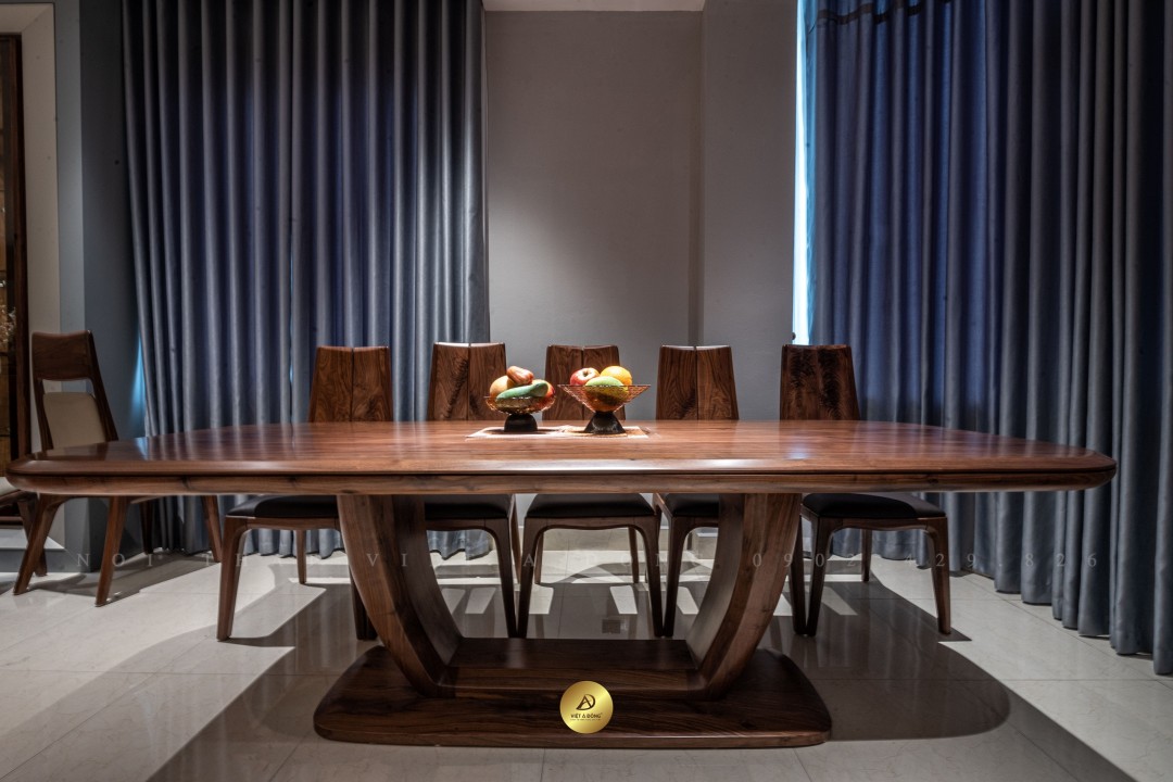 Bàn ăn gỗ óc chó VLUXE BA-07